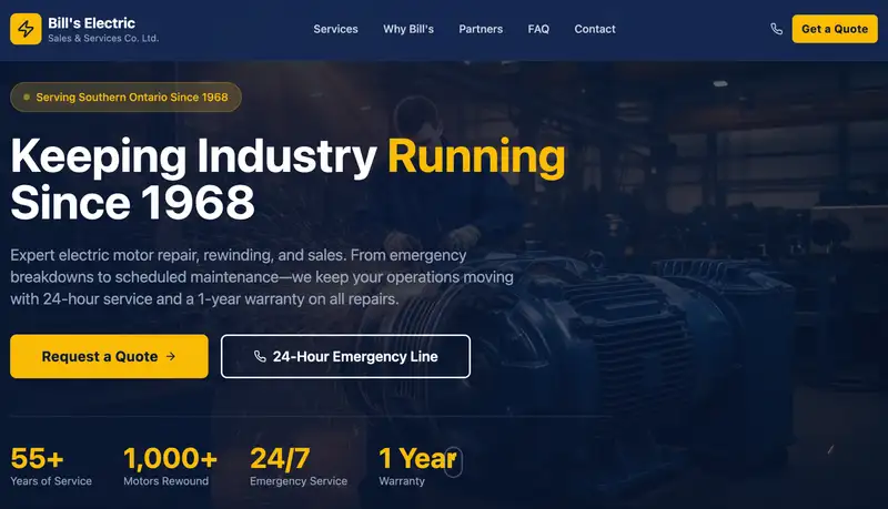 Bill's Electric website