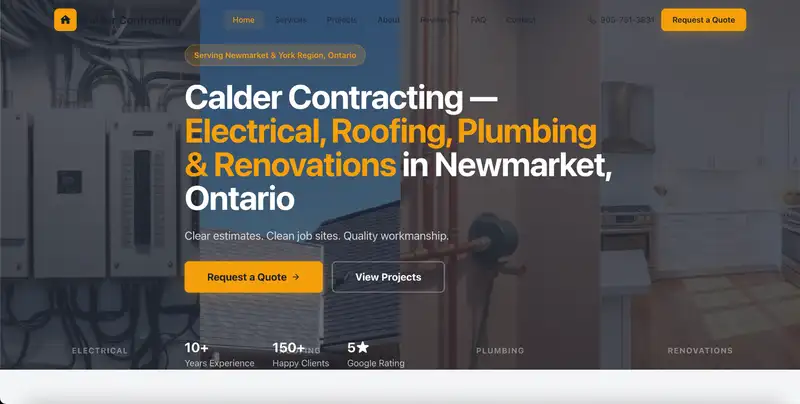 Calder Contracting website
