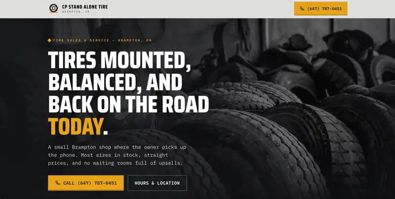 CP Stand Alone Tire website