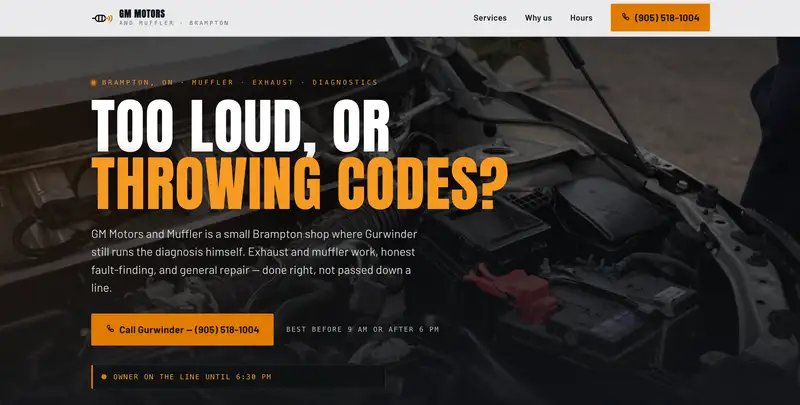 GM Motors and Muffler website