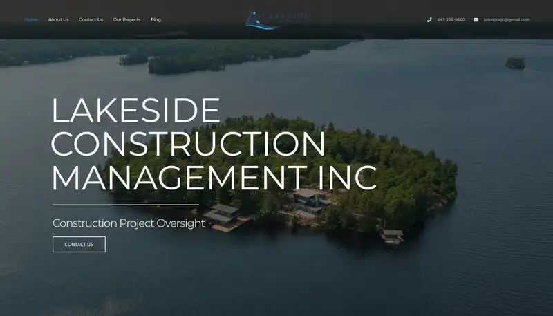 Lakeside Construction website