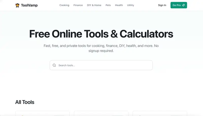 ToolVamp website